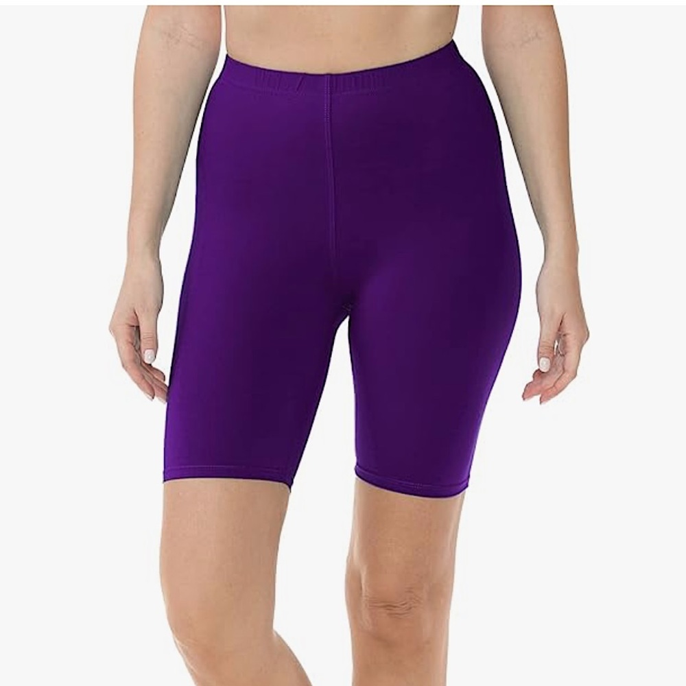 Purple High Waisted Biker Shorts
